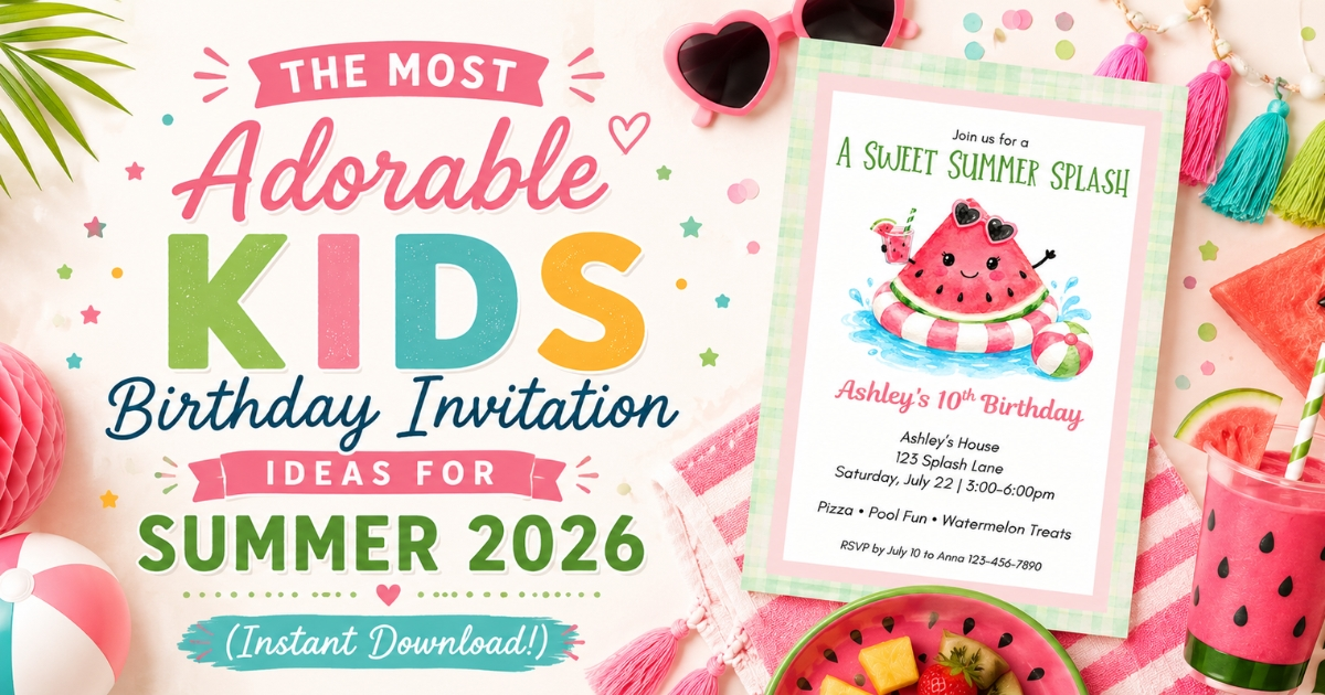 The Most Adorable Kids Birthday Invitation Ideas for Summer 2026 (Instant Download!)